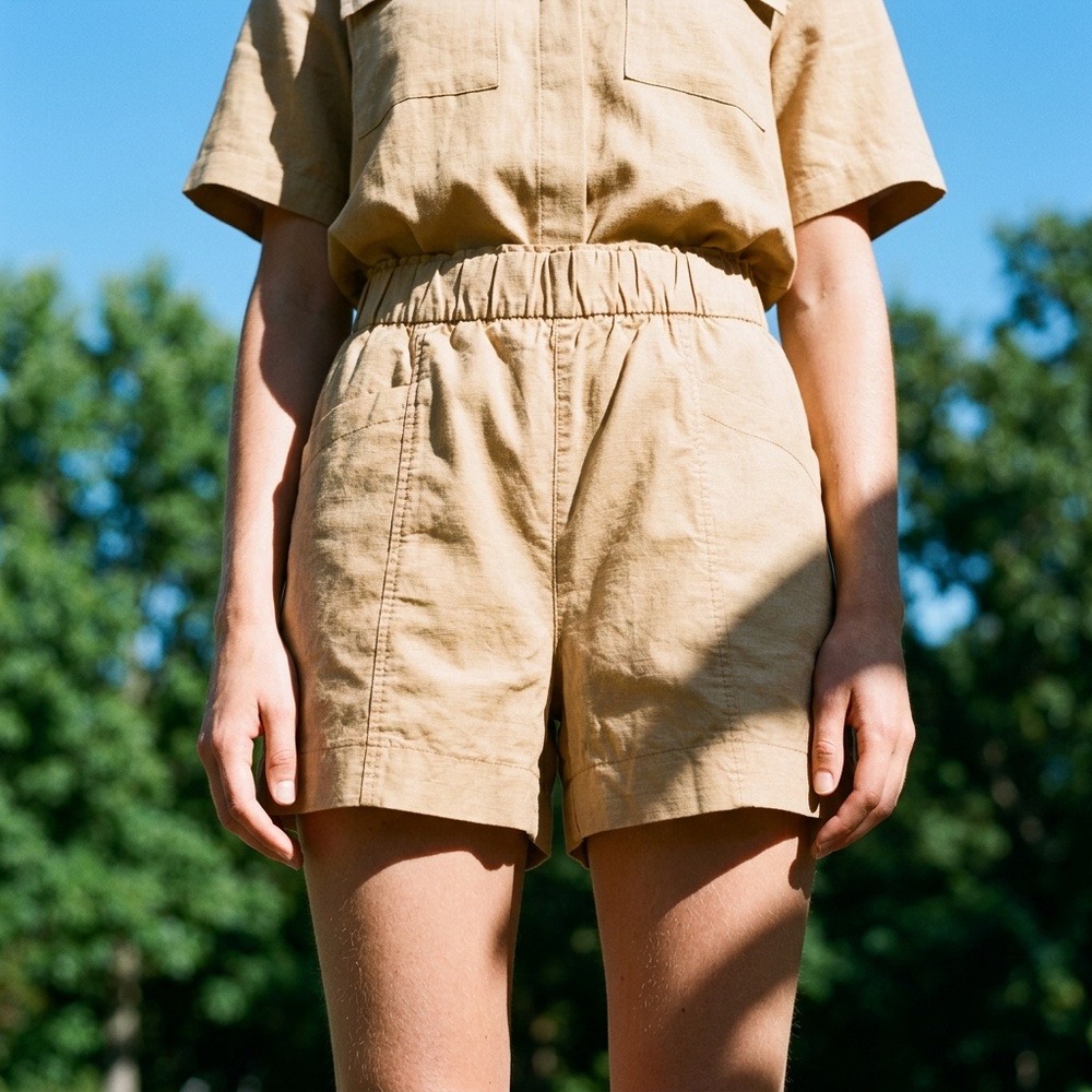 Signature by Levi Strauss Womens Khaki Utility Shorts Elastic Waist XXL Retreat - Picture 1 of 15